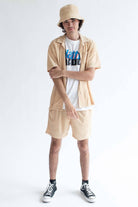 Tan Terry Shorts