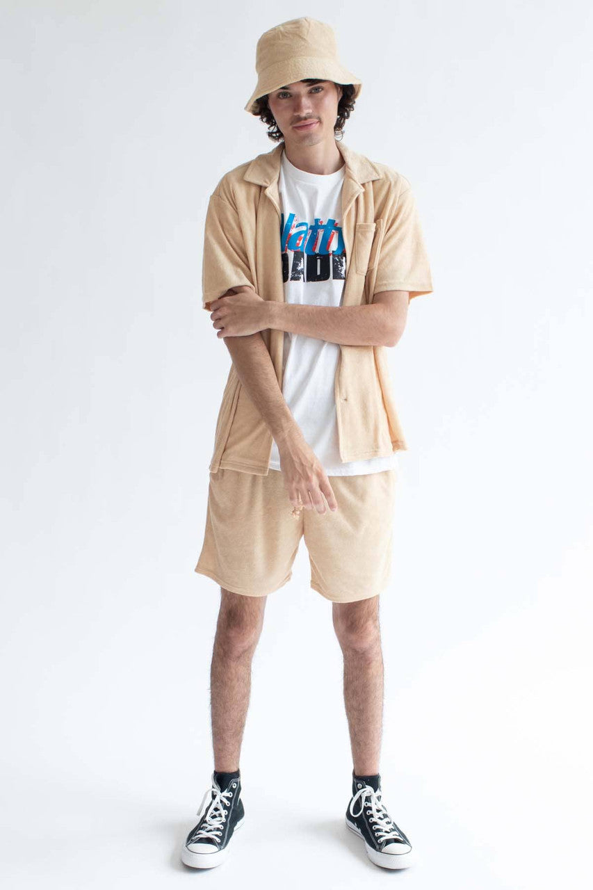 Tan Terry Shorts