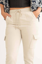 Taupe Fleece Cargo Joggers