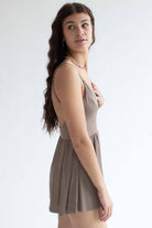 Taupe V Neck Cami Romper