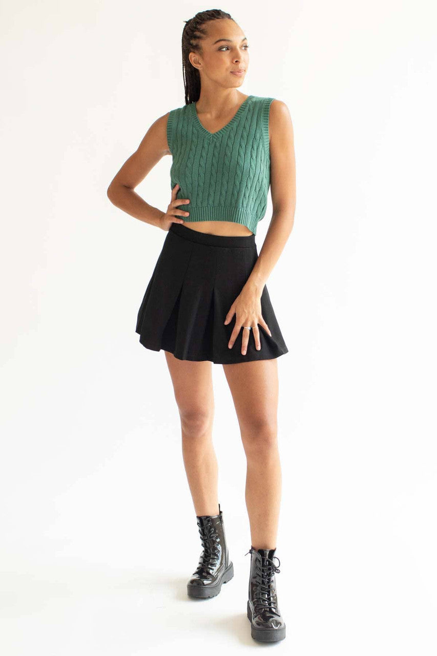 Teal Cable Knit Sweater Vest
