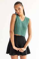 Teal Cable Knit Sweater Vest