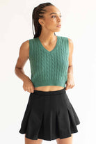 Teal Cable Knit Sweater Vest