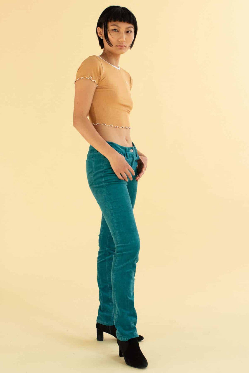 Teal Corduroy Skinny Jeans