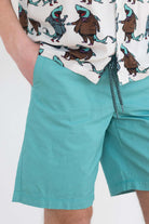 Teal Twill Pull On Shorts