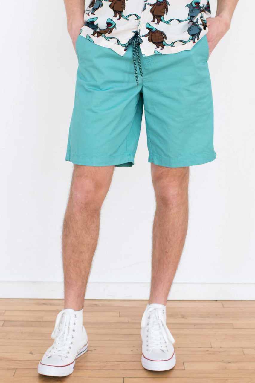 Teal Twill Pull On Shorts