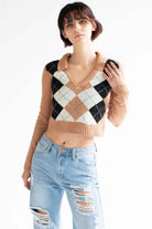Terra Argyle Collared Sweater