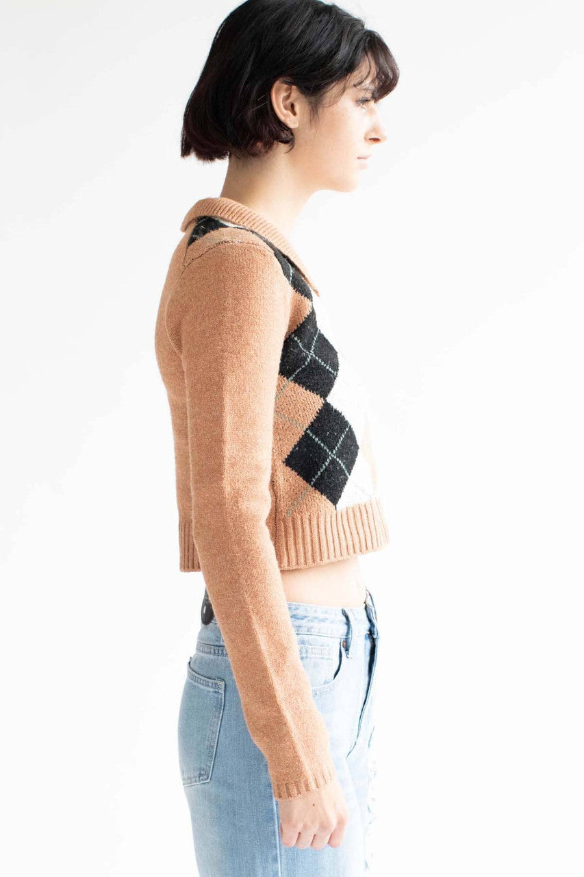 Terra Argyle Collared Sweater