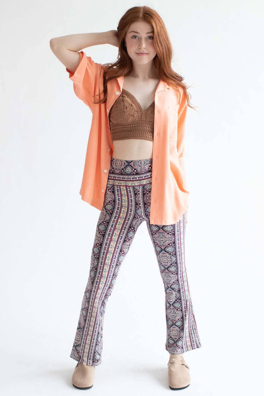 Terracotta Floral Crochet Cropped Cami