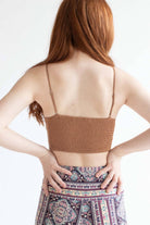 Terracotta Floral Crochet Cropped Cami