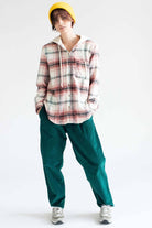 Terracotta Plaid Hooded Flannel Shirt
