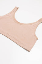 Beige Terry Seamless Crop Tank