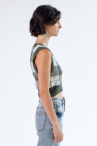 Thyme Color Block Plaid Sweater Vest