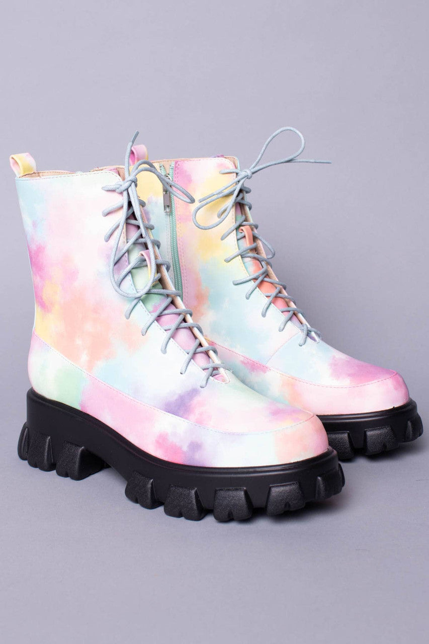 Tie Dye Combat Boots