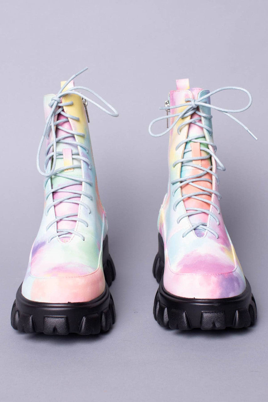 Tie Dye Combat Boots