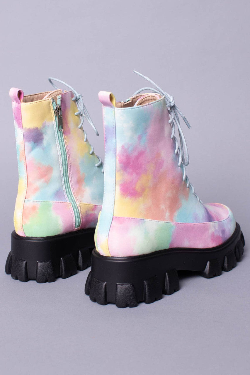 Tie Dye Combat Boots