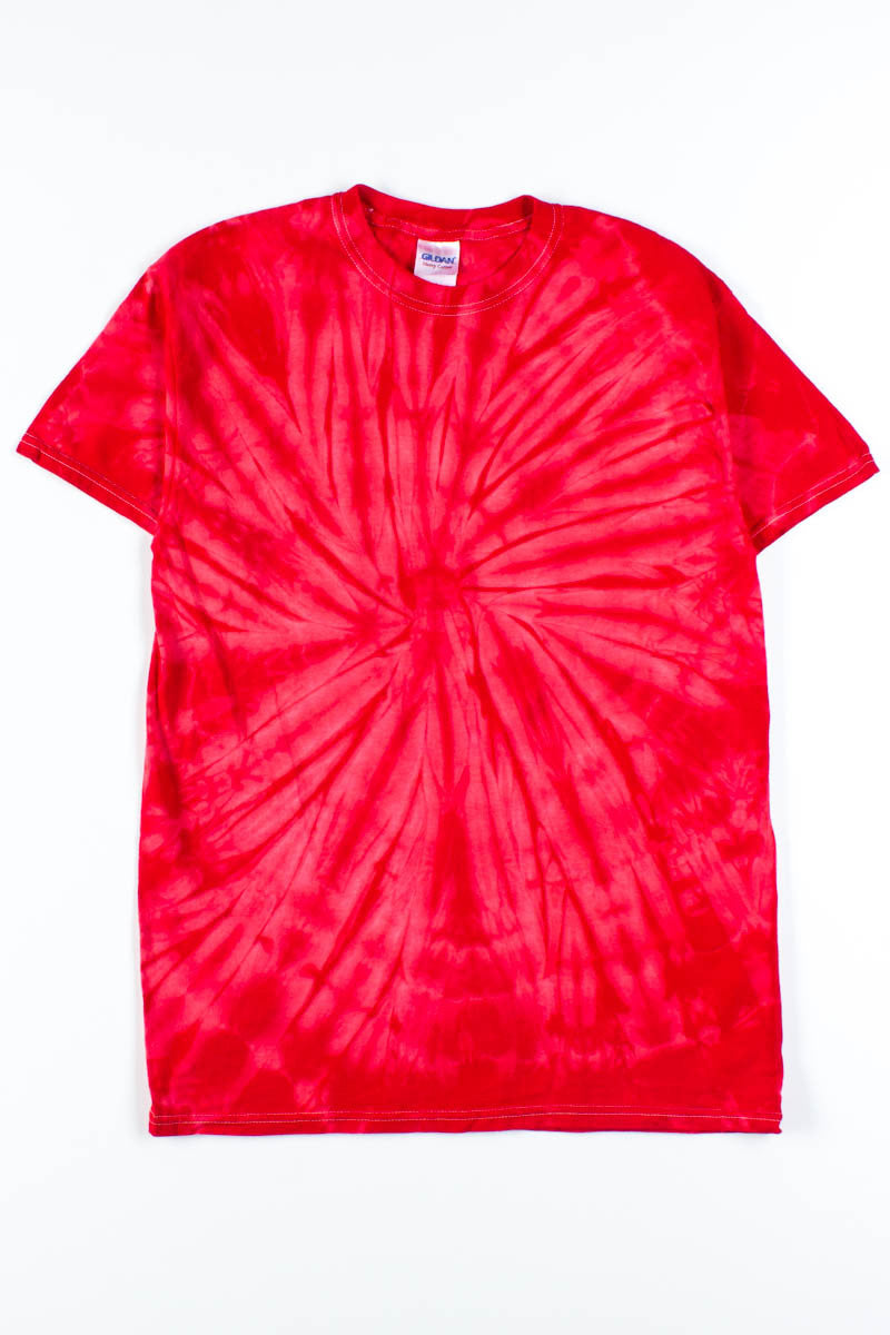 red tie dye graphic tee