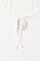 White Tie Front Ribbed Tee
