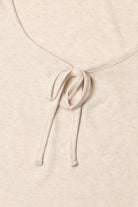 Oatmeal Tie Front Ribbed Tee