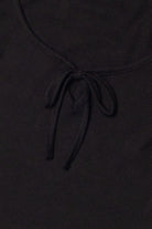 Black Tie Front Ribbed Tee