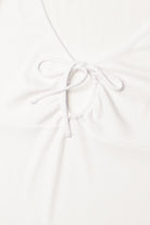 Extended Sizes White Tie Bust Ribbed Tee