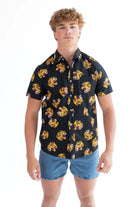 Tiger's Head Woven Button Up Shirt