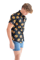 Tiger's Head Woven Button Up Shirt