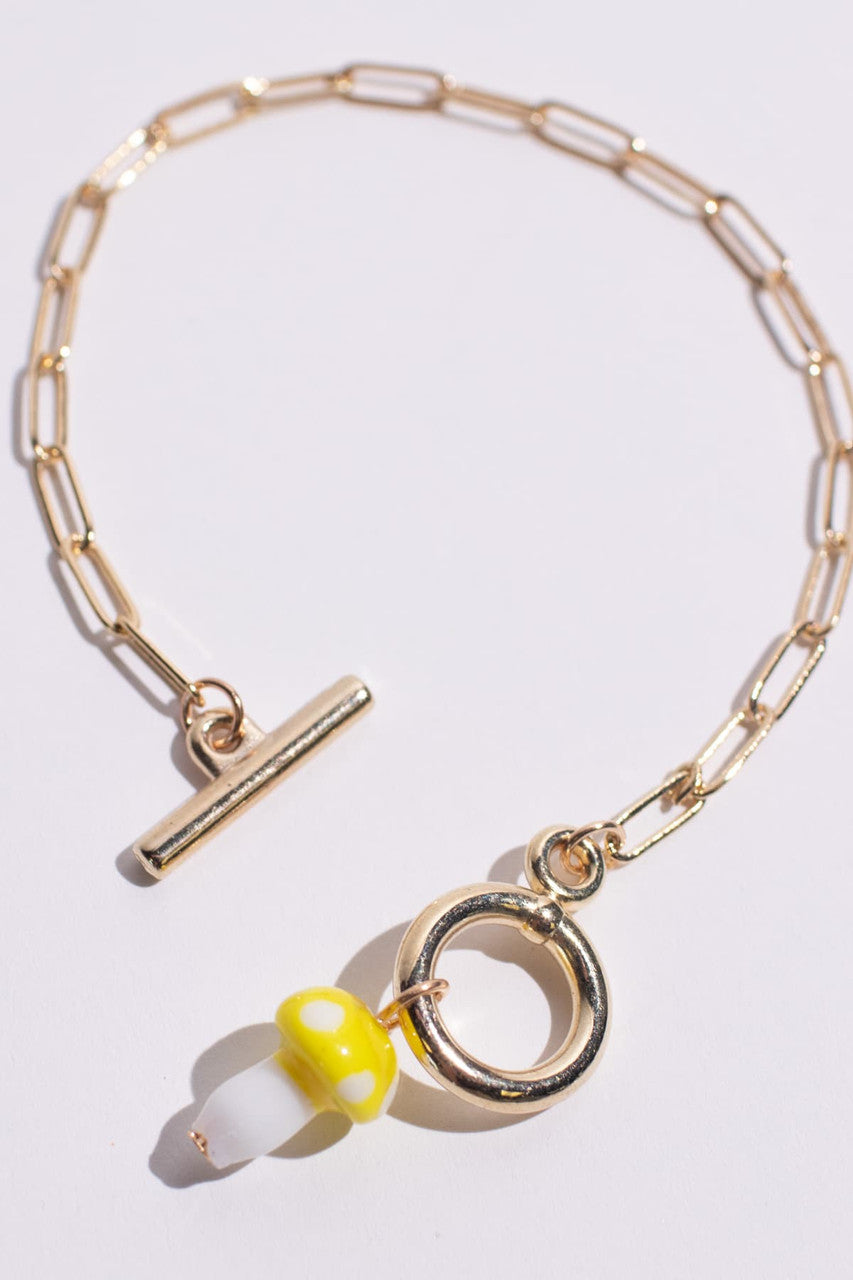 Toggle Clasp Mushroom Bracelet