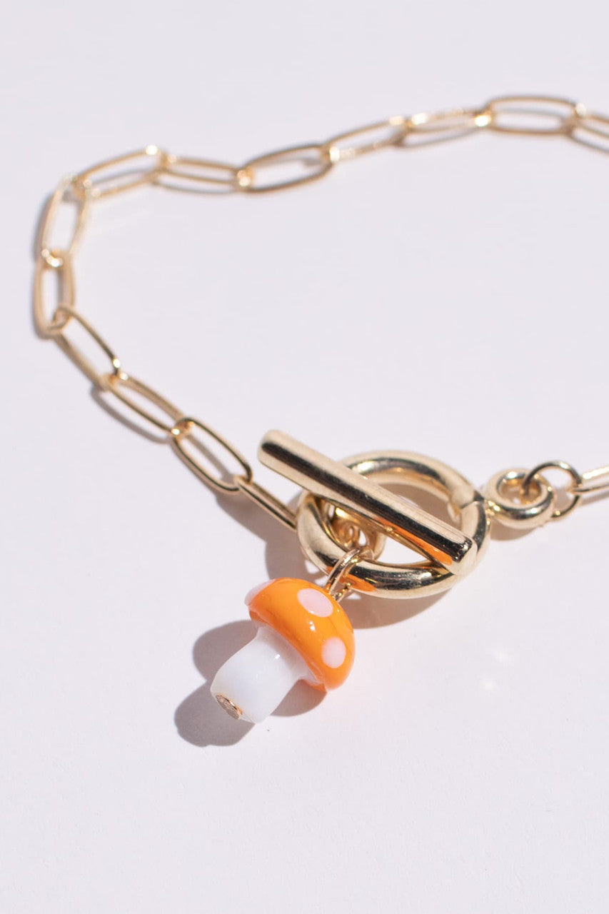 Toggle Clasp Mushroom Bracelet