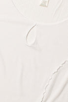 White Seamed Keyhole Crop Top