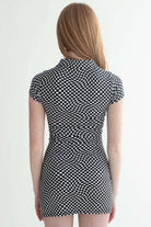 Tripping Checkers Ruched Shirt Dress