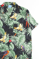 Black Tropical Macaws Hawaiian Shirt