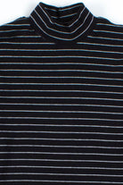 Black & White Striped Mock Turtleneck