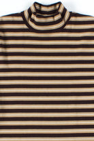Brown Striped Mock Turtleneck
