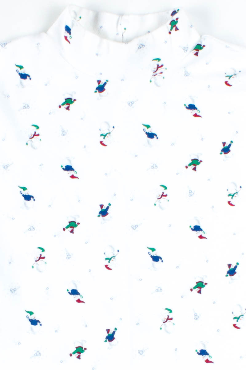 Snowman Snowball Fight Mock Turtleneck