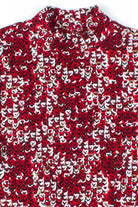 Red & White Checks Mock Turtleneck