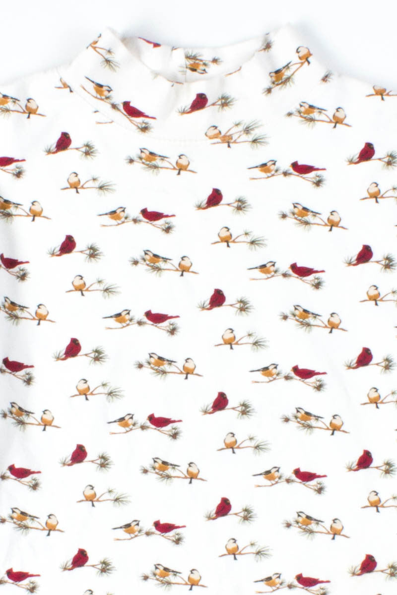 Bird Branches Mock Turtleneck