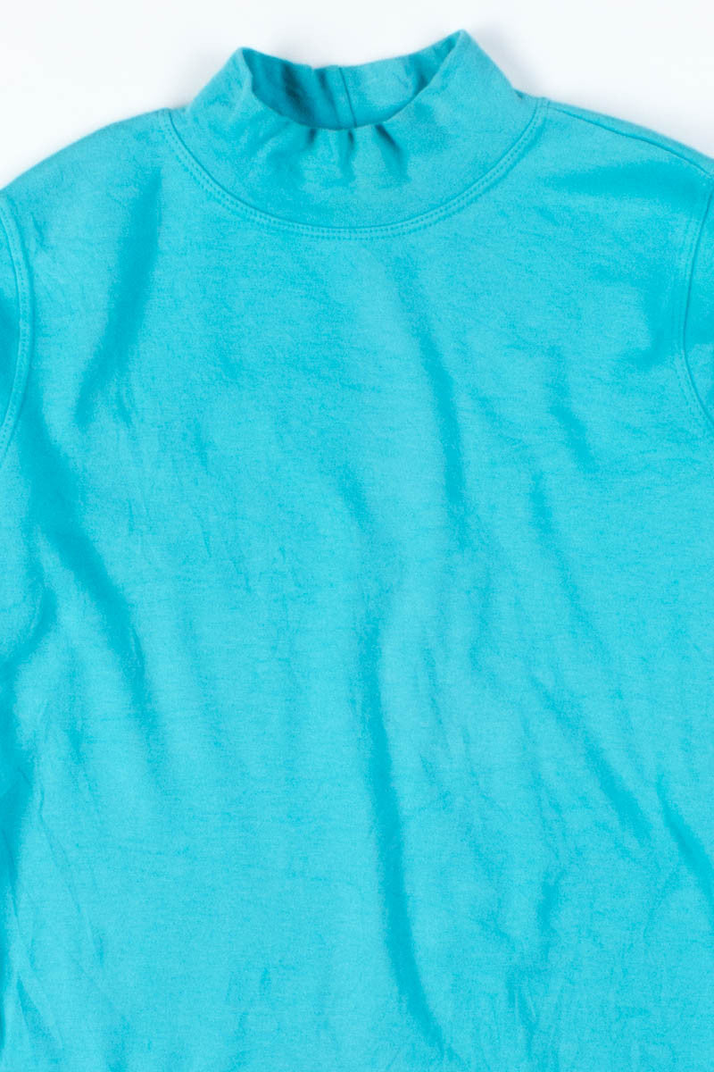 Cyan Mock Turtleneck