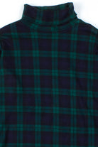 Navy & Green Plaid Turtleneck