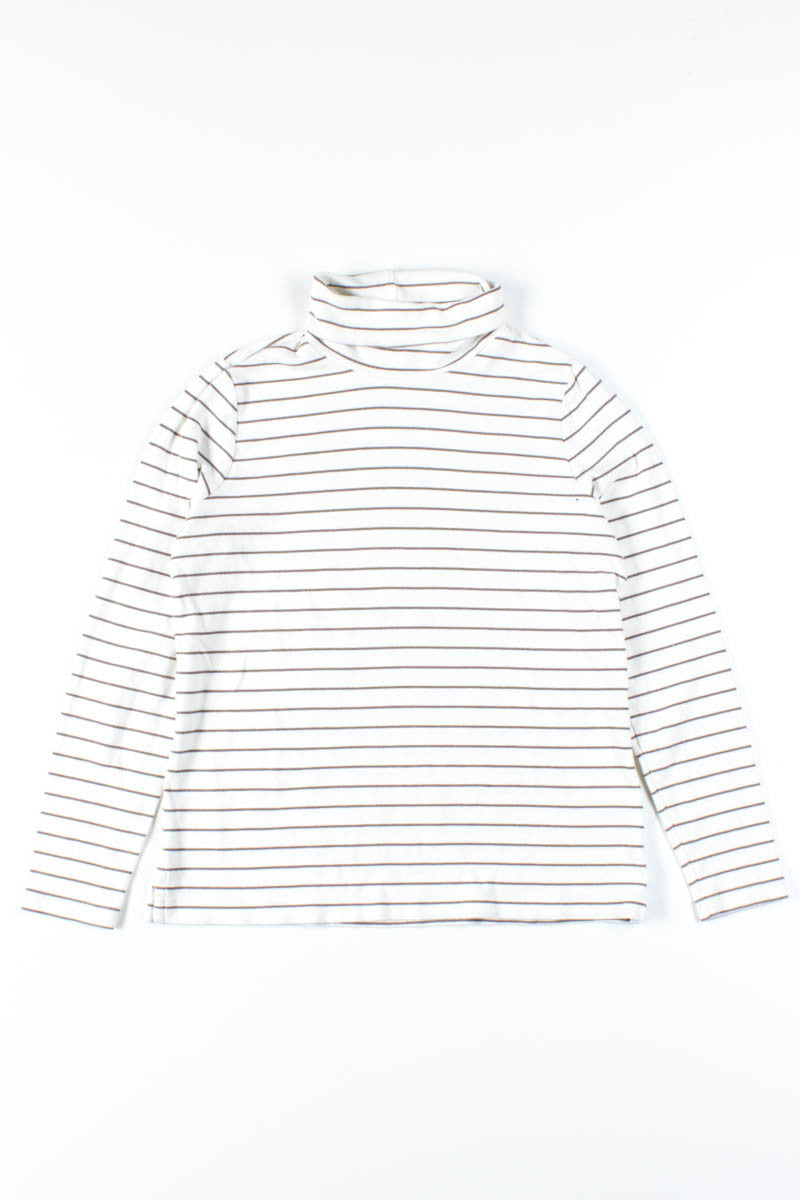 White Striped Turtleneck
