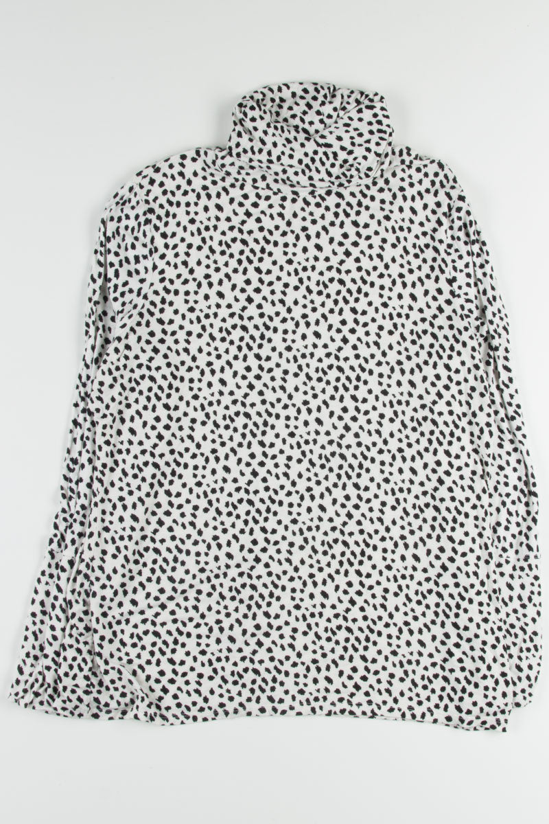 White Leopard Turtleneck