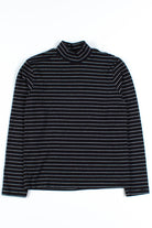 Black & White Striped Mock Turtleneck