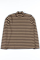 Brown Striped Mock Turtleneck