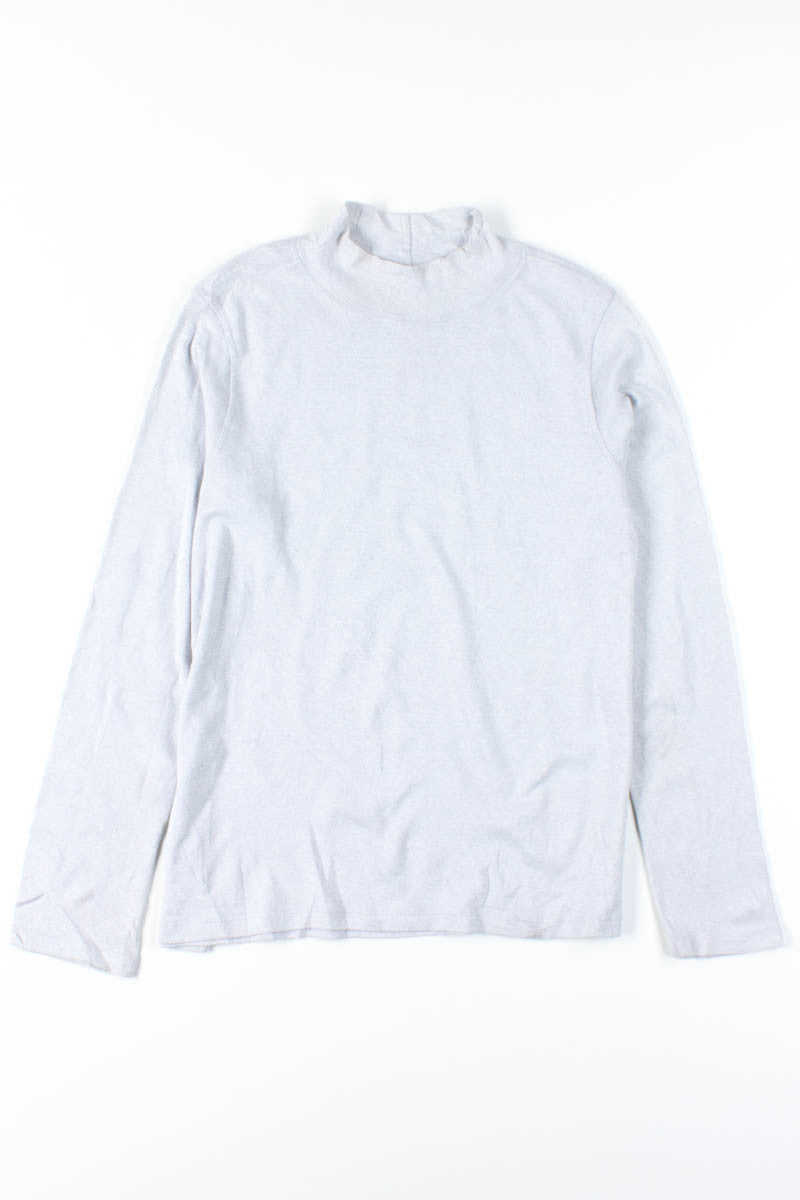 Glittery Silver Mock Turtleneck