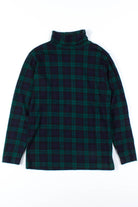 Navy & Green Plaid Turtleneck