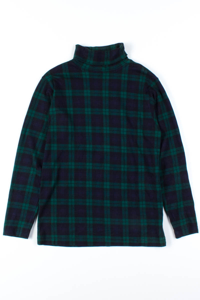 Navy & Green Plaid Turtleneck