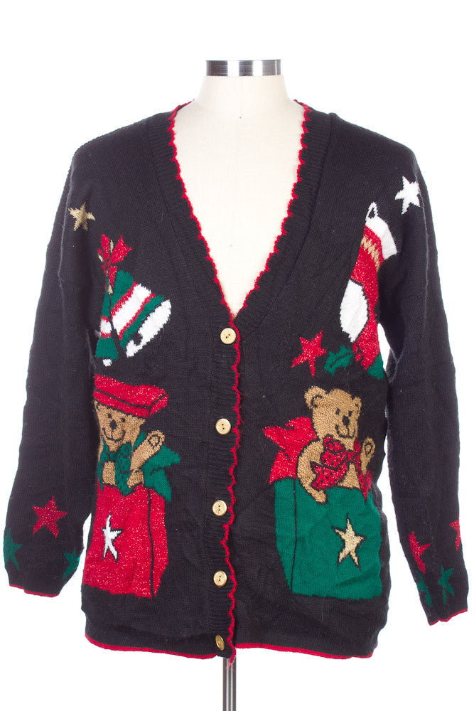Black Ugly Christmas Cardigan 22591