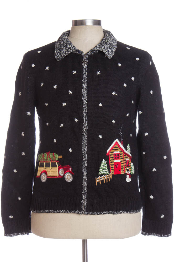 Black Ugly Christmas Cardigan 33254