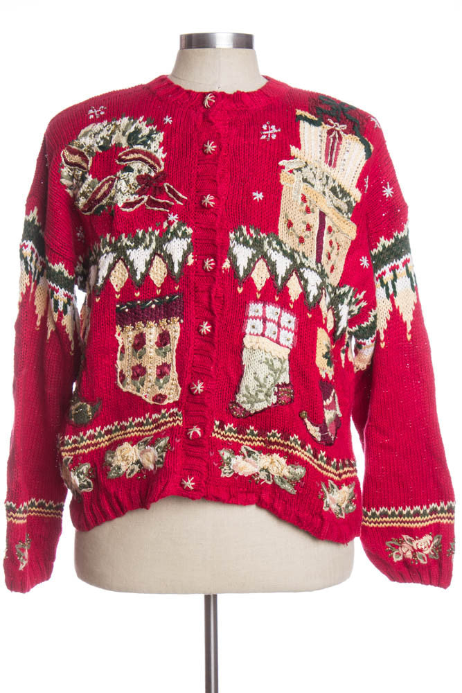 Red Ugly Christmas Cardigan 33747