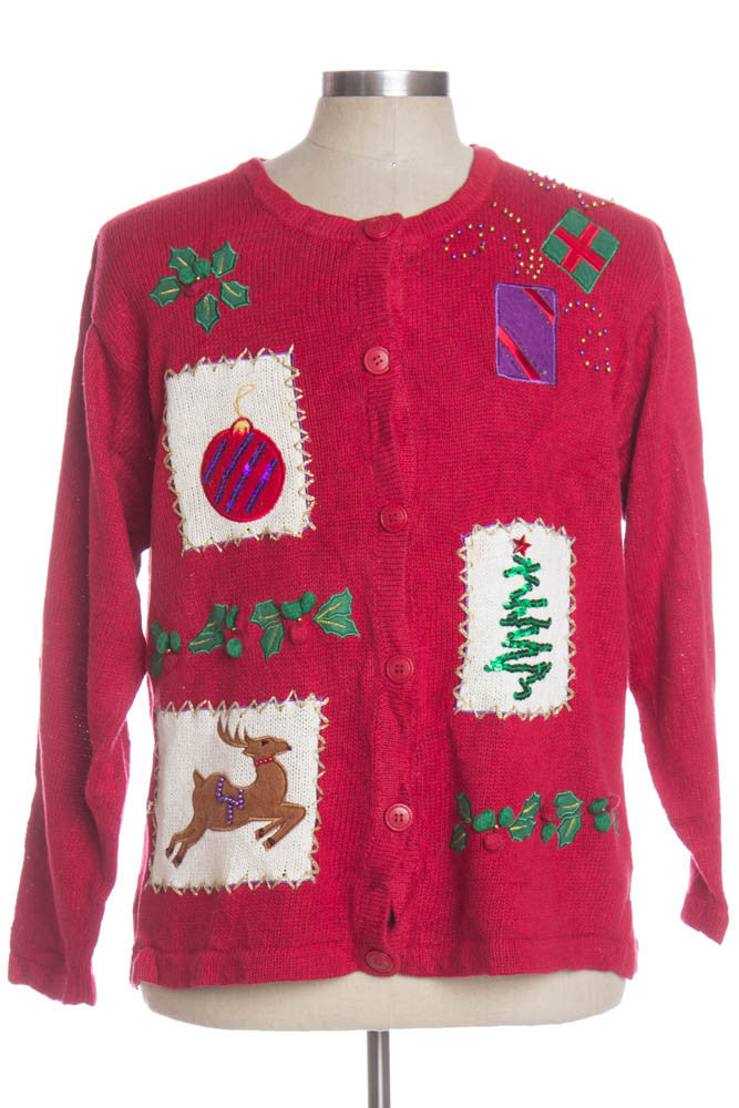 Red Ugly Christmas Cardigan 34347